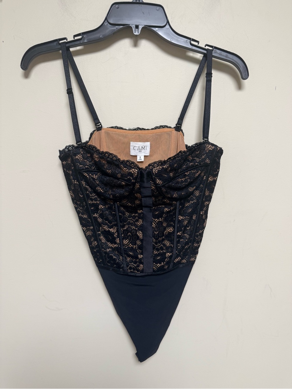 CAMI NYC silk black bustier camisole small